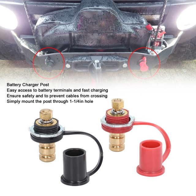 Aramox Batteriepol-Kit mit 20mm Bolzen für Auto, RV und LKW in Schwarz und Rot - Bild 1