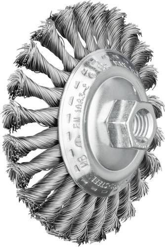 PFERD Kegelbürste gezopft KBG für Winkelschleifer, Farbe Silber, Durchmesser: 115 mm, Breite: 15 mm, M14 Gewinde, Stahl-Draht-Ø 0,50 mm - Bild 1