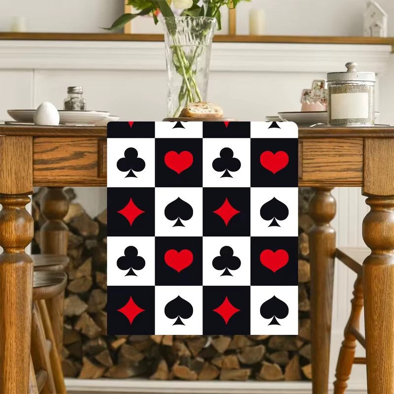 VIKAMA Pokertischläufer Casino-Tischdecke für Vegas Nachtspiele und Party-Deko, Mehrfarbig, B/T/H: 180 x 35 cm - Bild 4