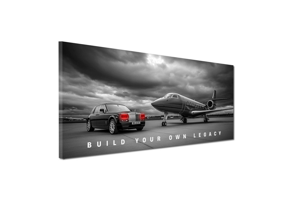 Artedinoi Leinwandbild Luxus Auto Jet Motivation Erfolg Kunstdruck XL - Bild 1