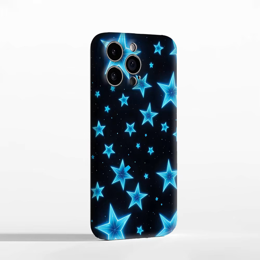 Potdemiel Neonblaue Stern-Handyhülle für iPhone 17 16 15 14 13 Pro Max Plus mit Magnetfunktion und robustem Doppelschicht-Schutz - Bild 3