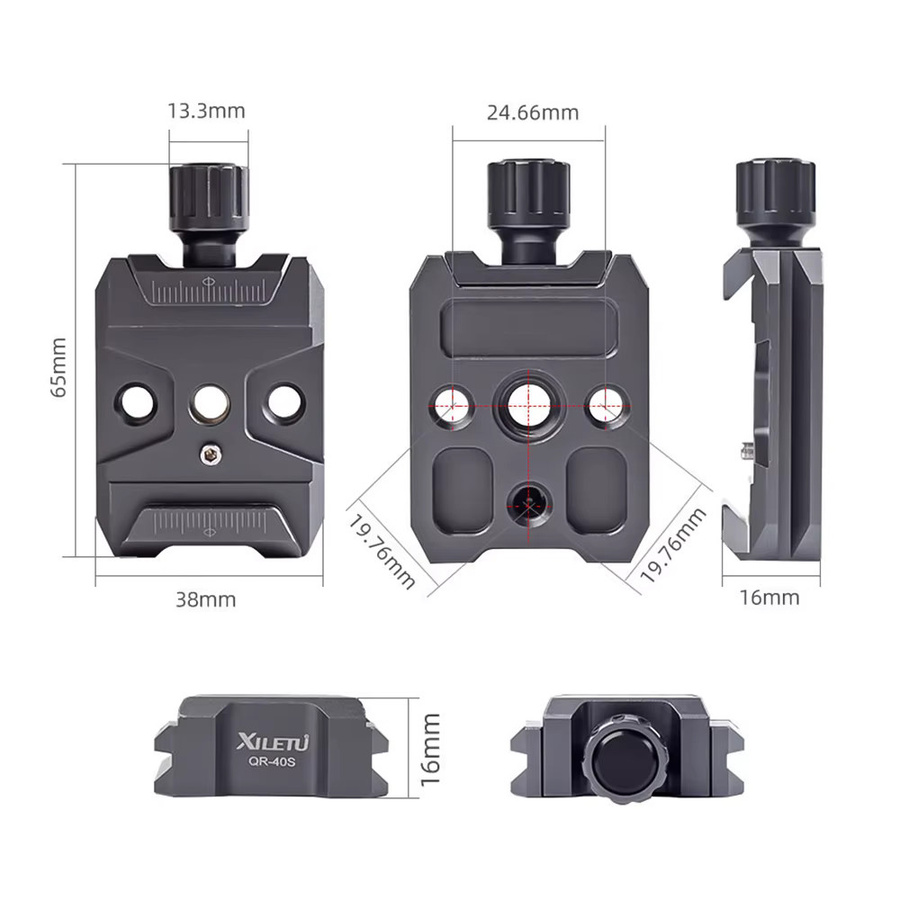DJI QR-Plattenklemme aus Aluminiumlegierung mit Arca-Schlitz und 1/2-Zoll-Schraubloch für RS2, RSC2 und RS3 - Bild 2