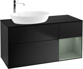 V&B Waschtischunterschrank Finion mit Wandbeleuchtung, Blau lackiert, B/T/H: 120 x 50,1 x 60,3 cm - Bild 1