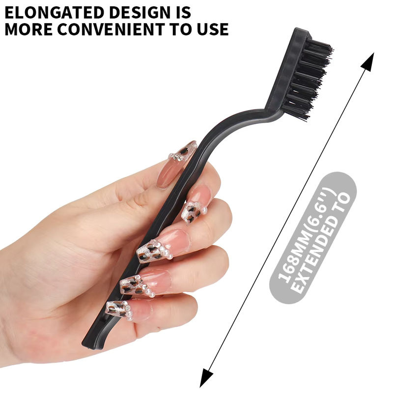 SI FANG Mini Drahtbürsten Set aus Nylon, Stahl und Kupfer mit gebogenem Griff zur Rostentfernung und Schlackereinigung - Bild 2
