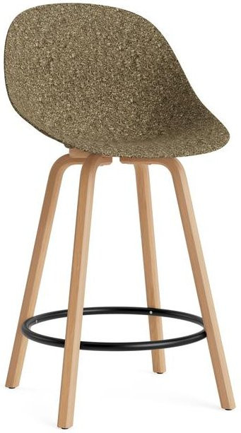 Normann Copenhagen Mat Barstuhl Wood in Grün mit Buche und Seegras-Gewebe - Bild 1