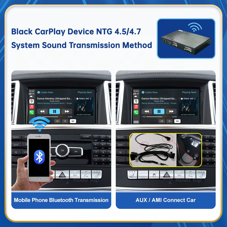 AUTOABC Drahtlose CarPlay und Android Auto Navigation für Mercedes Benz GLA CLA GLK SLK CLS W204 W176 W246 X204 C117 NTG4.5/4,7 Modelle 2011-2015 mit Bluetooth - Bild 5