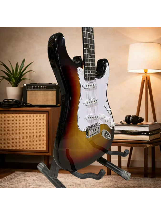 Sunset Colour STS 6-Saiten E-Gitarre mit SSS-Tonabnehmer, weißes Schlagbrett und Palisander-Griffbrett, High-End Verbesserte Version - Bild 2