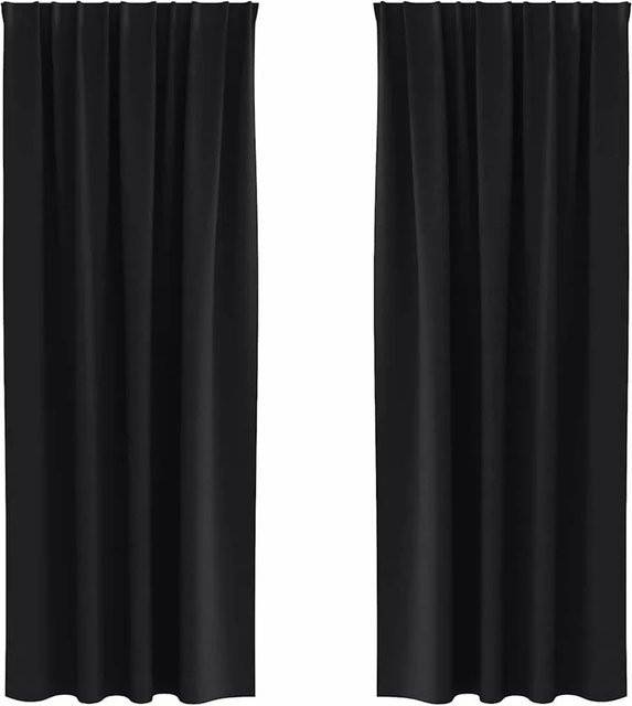vidaXL Verdunkelungs-Vorhang aus Polyester mit Ringen, Schwarz, Breite: 140 cm, Höhe: 225 cm - Bild 1