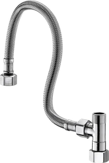 Delabie Anschluss-Set PEX L für PREMIX NANO, Farbe: Silber, Länge: 300 mm, Anschluss: 3/8 Zoll - Bild 1