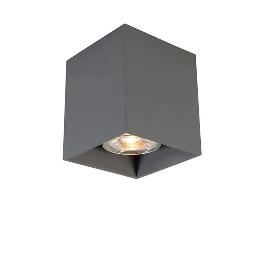 QAZQA Qubo Moderner Aufbaustrahler Dunkelgrau GU10 aus Aluminium, dimmbar - Bild 2