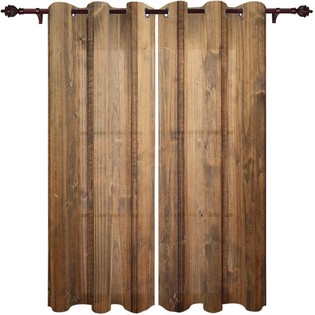 Super Six Vorhang im Retro-Stil aus Polyester, Braun, B: 135 cm, H: 60 cm - Bild 1