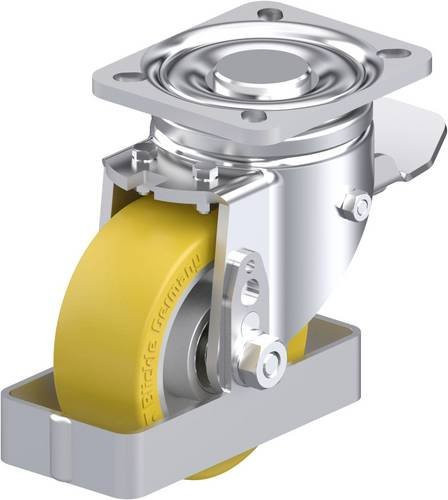 Blickle Stahlblech-Lenkrolle LH-ALTH 101K-1-ST-FS in Silber mit 100 mm Rad-Durchmesser und 420 kg Tragfähigkeit - Bild 1