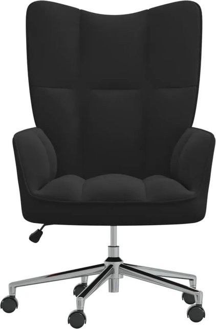 vidaXL Relaxsessel Schwarz aus Samt mit 360 Grad Drehsitz und Armlehnen - Bild 1