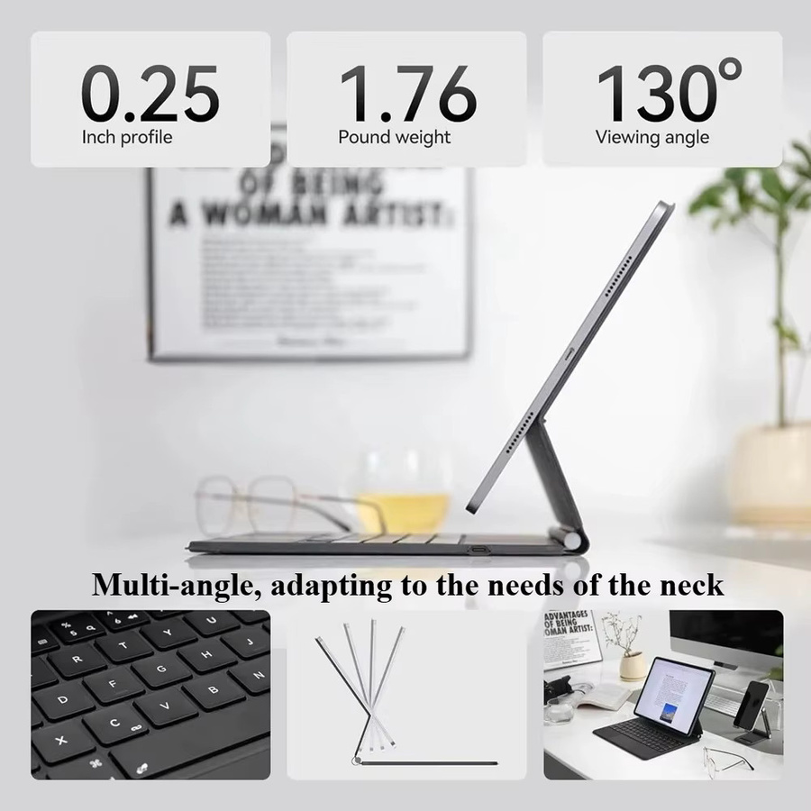 EMTRA Bluetooth-Tastatur und magnetische Smart-Hülle für iPad 10. und 11. Generation in Weiß - Bild 3