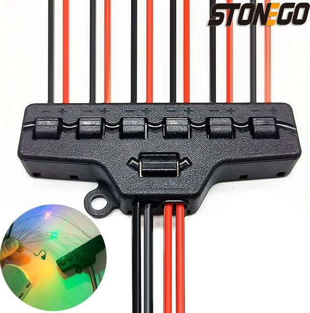 Stone go LED Kabel-Splitter 2 auf 12 Ausgänge Schnellanschluss Niederspannungs-Kabelteiler - Bild 1