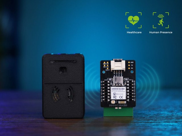 Seeed Studio XIAO 60 GHz mmWave Sensor MR60BHA2 zur Erkennung von menschlicher Anwesenheit, Atem- und Herzschlag in Schwarz, kompatibel mit ESP32C6 ESPHome und Arduino IDE - Bild 1