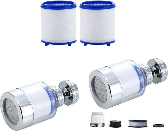 ALLOET Wasserhahn-Wasserfilter 360 Grad drehbar, wassersparender Bubbler mit Spritzschutz für Küche und Bad - Bild 1
