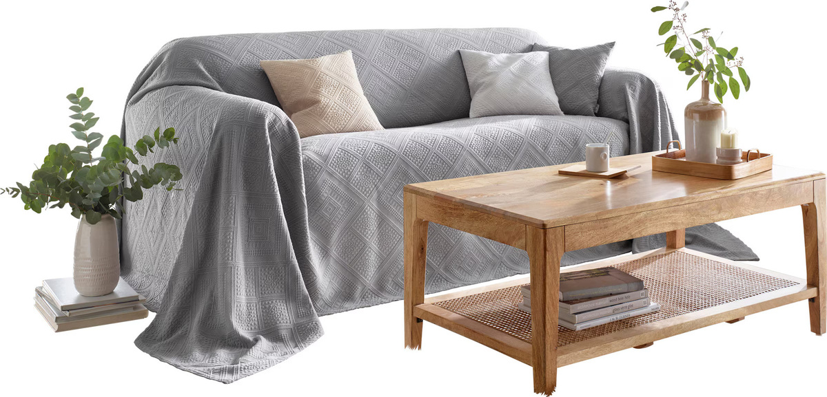 Pereira da Cunha Sofaüberwurf aus 100% Baumwolle in Grau - Bild 2