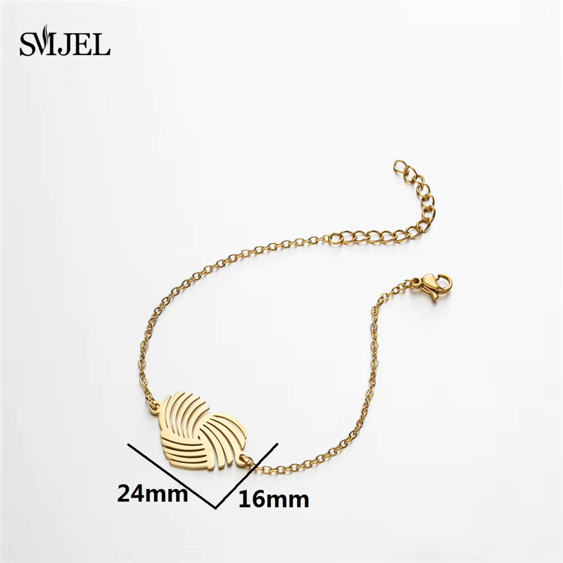 SMJEL Armband, Edelstahl, Gold, Liebesherz-Charm, Unisex - Bild 2