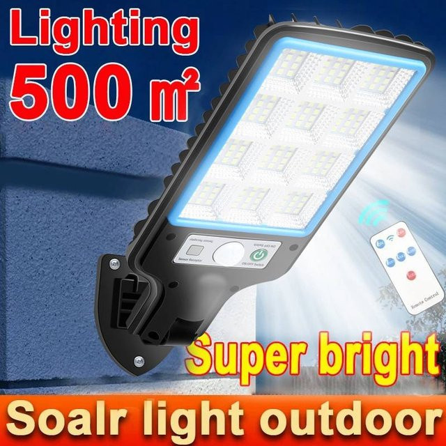 Heinast Solar LED Außenwandleuchte mit 144 SMD LEDs, Bewegungsmelder und 3 Modi, Schwarz - Bild 1