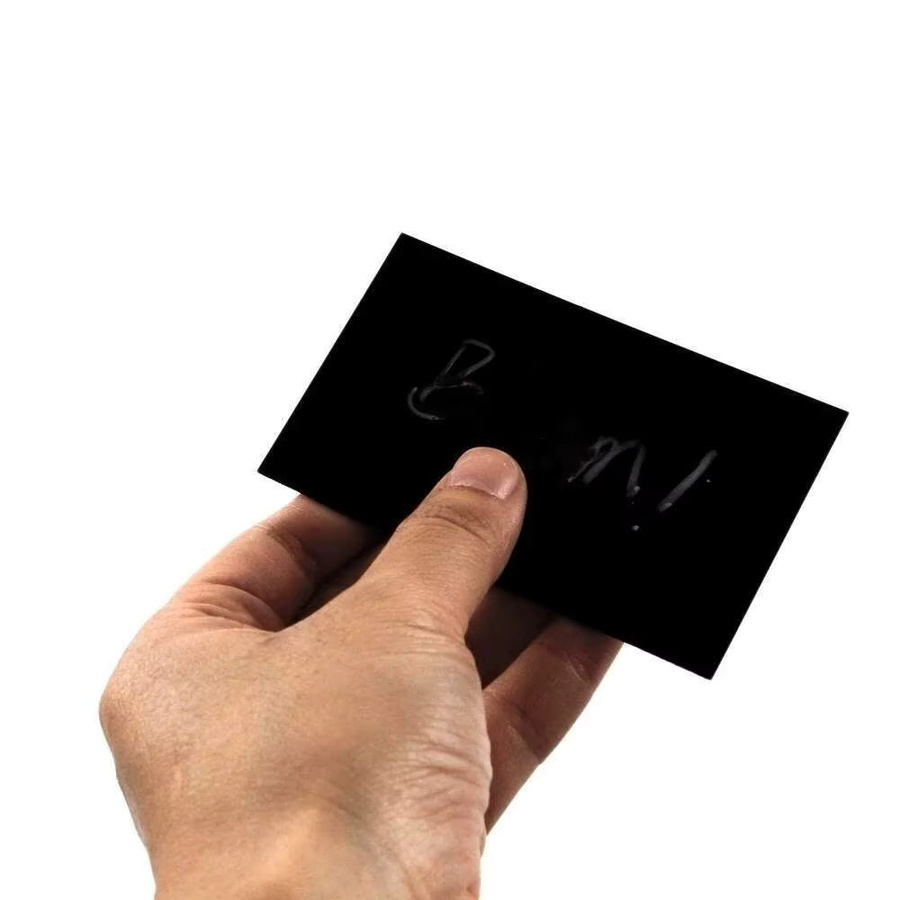 Mini-Tafelschilder mit Clip von TOWNSBOX, rechteckige Kreideschilderhalter aus Kunststoff in Schwarz und Transparent - Bild 2