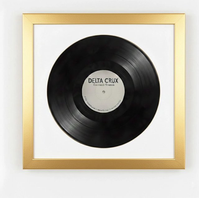 K-Möbel Schallplatten Rahmen Gold mit weißem Passepartout für Vinyl, 2er Set, B/H: 40 x 40 cm - Bild 1