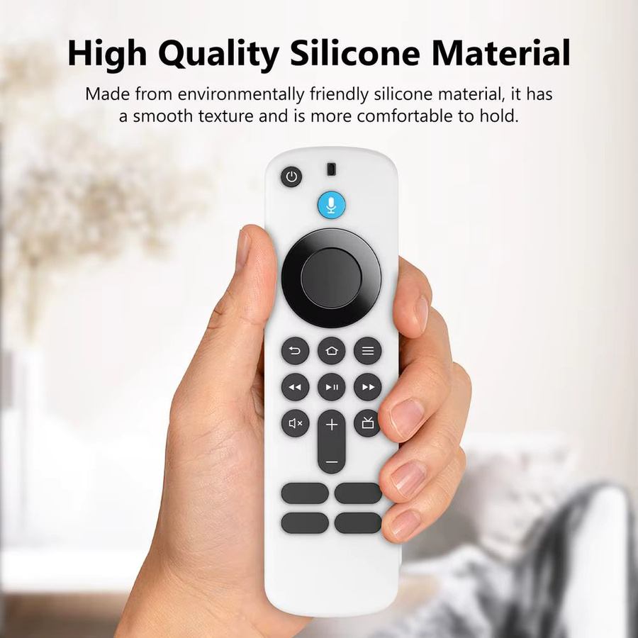 Weiche Silikonhülle für Amazon Fire TV Stick HD/4K Fernbedienung in Weiß, wasserdichte und staubdichte Schutzhülle mit griffiger Textur - Bild 4