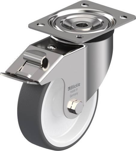 Blickle Lenkrolle LX-POTH 150G-FI mit Feststeller aus Edelstahl in Silber, Rad-Durchmesser: 150 mm, Tragfähigkeit: 400 kg - Bild 1