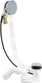 Villeroy & Boch Ablauf- und Überlaufgarnitur mit Wanneneinlauf in Chrom, B/T/H: 20 x 46,5 x 13 cm - Bild 1