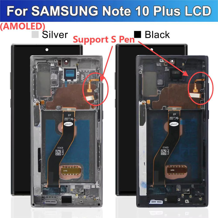Samsung Note 10 Plus LCD Display mit AMOLED Touch Screen und Rahmen in Silber für N975F N9750 inklusive S Pen Unterstützung und Fingerabdrucksensor - Bild 3