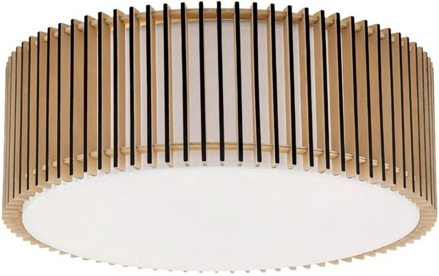 Deckenleuchte Orion Leuchten aus Holz in Braun und Schwarz mit Durchmesser: 50 cm und 3 x E27 Fassungen im skandinavischen Stil - Bild 1