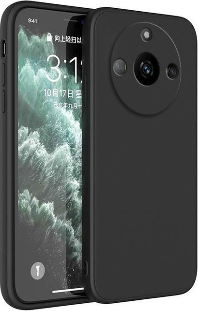 Flüssigsilikon Schutzhülle für Realme 11 Pro Plus, 11 Pro, 11 und Pro+ 5G in Schwarz - Bild 1