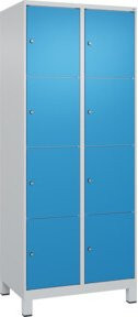 C+P Schließfachschrank Classic PLUS mit 2 Abteilen und Füßen, Farbe Lichtgrau und Lichtblau, B/T/H: 80 x 50 x 195 cm - Bild 1