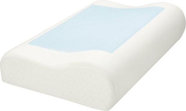 LIVARNO Nackenstützkissen mit Geleinlage und Memory-Foam, Farbe: Weiß, B/T/H: 48 x 30 x 11 cm
