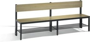 C+P Sitzbank Basic Plus mit Rückenlehne und Schuhrost, Dekor Eiche Sereno, Gestell Schwarzgrau, H: 79,6 cm, B: 196,0 cm, T: 40,7 cm - Bild 1