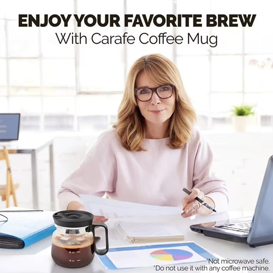 Aihogard Kaffeetasse aus Glas in transparent mit großer Kapazität für Kaffeeliebhaber - Bild 2