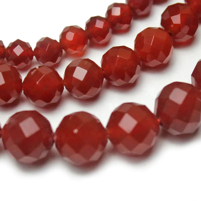 Edelstein Perlen rote Karneol Achate, rund, 6-10 mm, 15 Zoll Strang - Bild 5