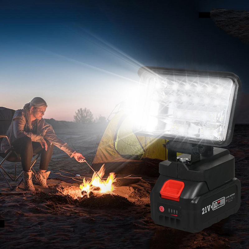 TOMTOP JMS 4-Zoll LED-Arbeitsleuchte für 21V Lithiumbatterien, superhelle Außenbeleuchtung mit 180-Grad-Drehung, Schwarz - Bild 8