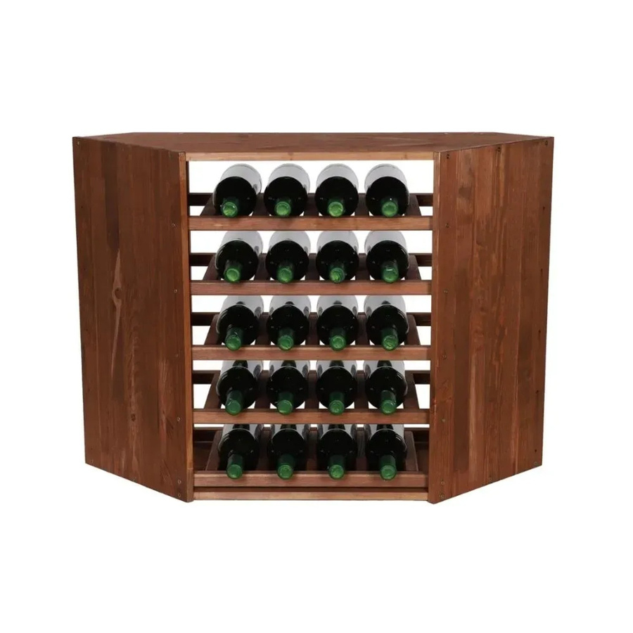 PROREGAL Vincellar Modulares Weinregal Eckmodul aus massivem Kiefernholz, Braun geölt, H x B x T: 60 x 30 x 30 cm - Bild 2