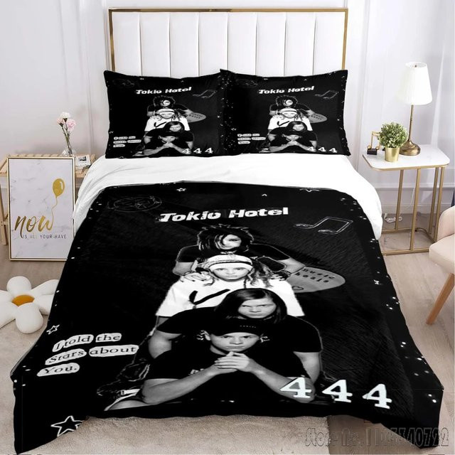 Tokio Hotel Bettwäsche-Set aus Mikrofaser für Kinderzimmer, Farbe: Schwarz, B/H: 140 x 200 cm - Bild 1