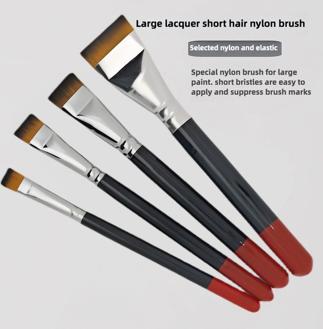 4-teiliges professionelles Lack-Kunstpinsel-Set mit flachen Nylonborsten in Gelb - Bild 1