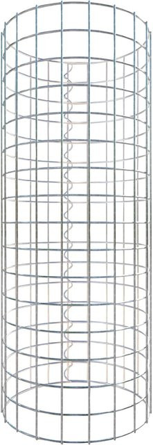 Gabiona Gabionensäule rund, silberfarben, H x Ø: 80 x 32 cm, Maschenweite 5 x 5 cm - Bild 1