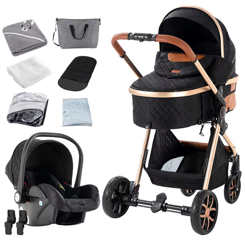 Magic ZC 3-in-1 Kinderwagen-Reisesystem mit Autositz in Schwarz mit Aluminiumrahmen und Einhand-Faltmechanismus - Bild 8