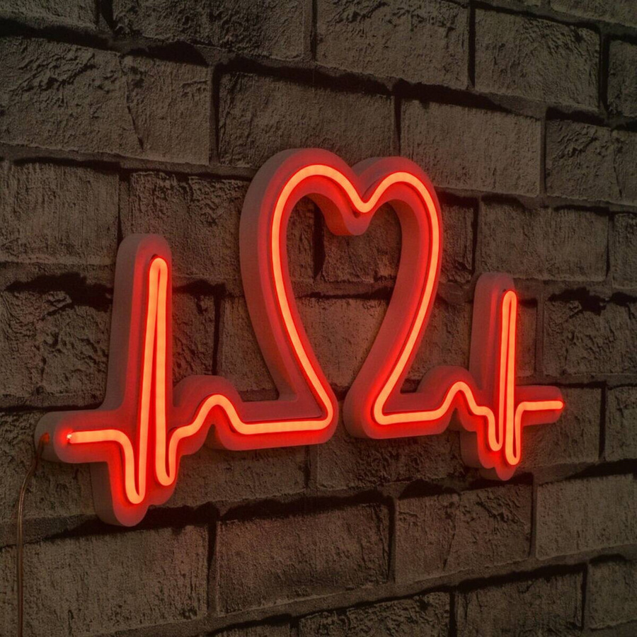 Opviq LED-Wandleuchte Neon Flex in Rot aus PVC, B/H/T: 51 x 21 x 2 cm - Bild 2