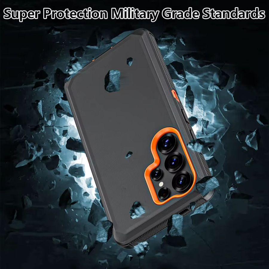 OTT 3in1 Stoßfeste Handyhülle mit Clip für Samsung Galaxy S26 S25 S24 S23 Plus Ultra in Schwarz oder Blau - Bild 3