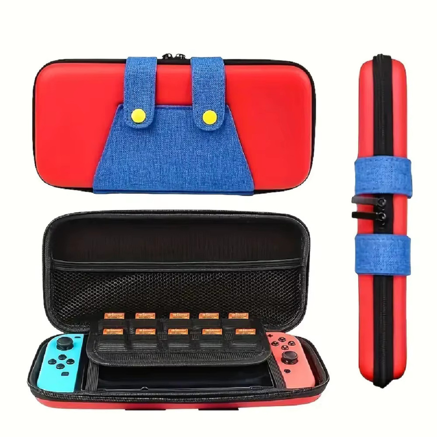 Nintendo Switch OLED Schutzhülle in Rot mit 10 Spielkartenhaltern und Reise-Aufbewahrungstasche - Bild 4