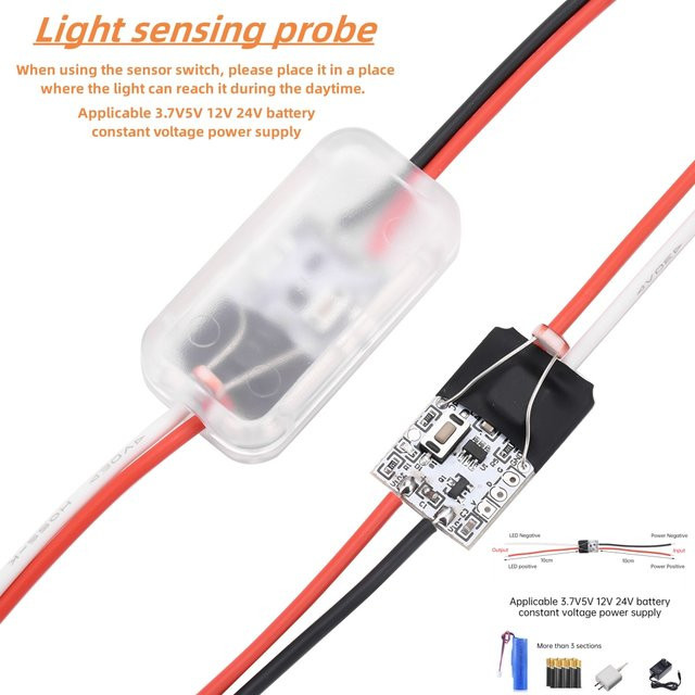 diymore Lichtschranke Sensor als automatischer Schalter für Straßenlaternen, 3,7 V bis 24 V, 5 A - Bild 1
