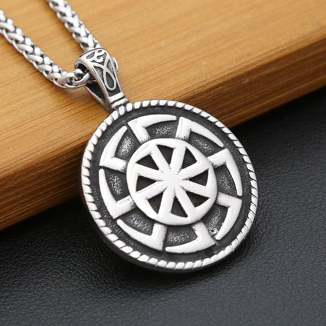 NORTHMAN Anhänger Halskette, Edelstahl, Silber, Vintage, Unisex - Bild 1