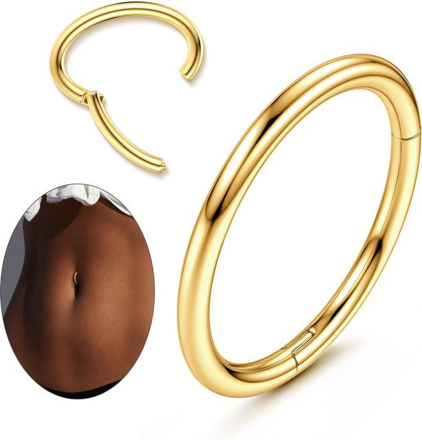 Bauchnabelring Edelstahl, Gold, Damen, 1.6x12mm - Bild 1
