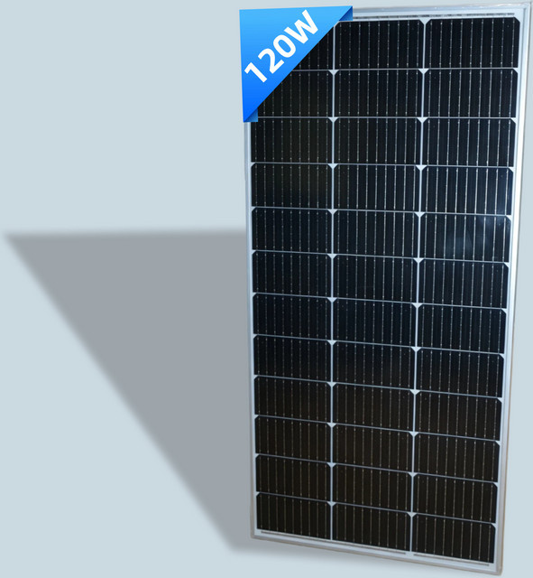 JINGYANGPV Monokristallines Solarmodul 120 W 18 V in Schwarz für 12 V Batterien, ideal für Wohnwagen, Camping und Gartenschuppen - Bild 1